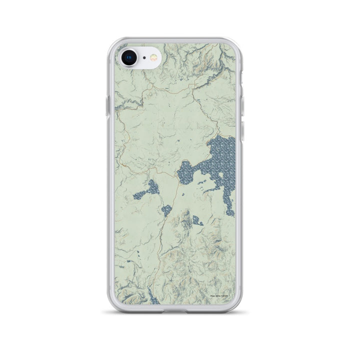 Custom Yellowstone National Park Map iPhone SE Phone Case in Woodblock