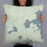 Person holding 22x22 Custom Yellowstone National Park Map Throw Pillow in Woodblock