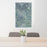 24x36 Yelm Washington Map Print Portrait Orientation in Afternoon Style Behind 2 Chairs Table and Potted Plant