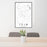 24x36 Yelm Washington Map Print Portrait Orientation in Classic Style Behind 2 Chairs Table and Potted Plant