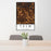 24x36 Yelm Washington Map Print Portrait Orientation in Ember Style Behind 2 Chairs Table and Potted Plant