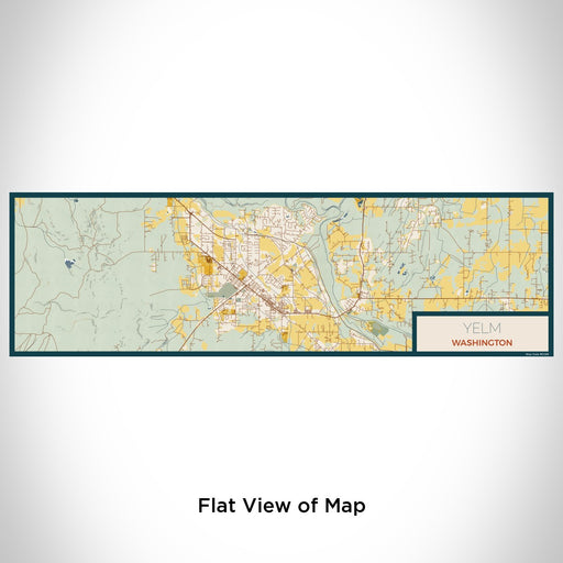 Flat View of Map Custom Yelm Washington Map Enamel Mug in Woodblock