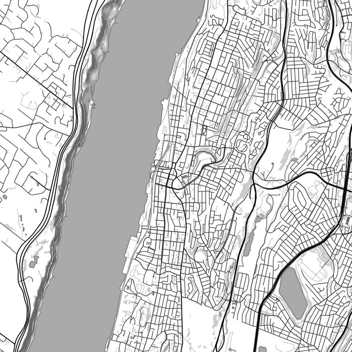 Yonkers New York Map Print in Classic Style Zoomed In Close Up Showing Details