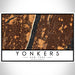 Yonkers New York Map Print Landscape Orientation in Ember Style With Shaded Background