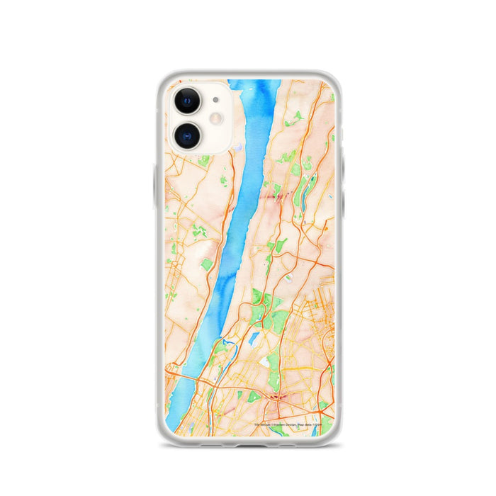 Custom Yonkers New York Map Phone Case in Watercolor