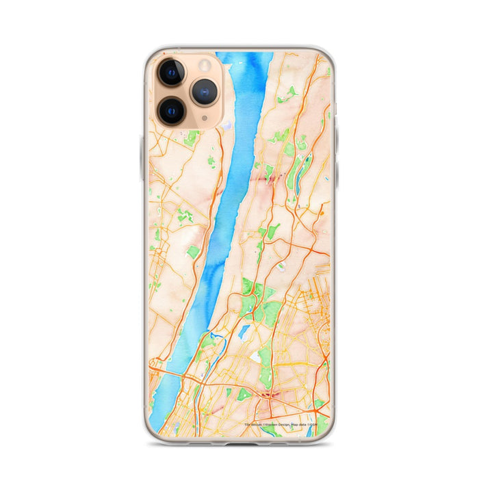 Custom Yonkers New York Map Phone Case in Watercolor
