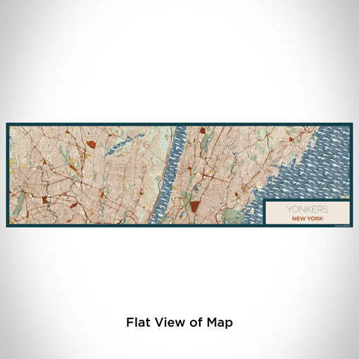 Flat View of Map Custom Yonkers New York Map Enamel Mug in Woodblock