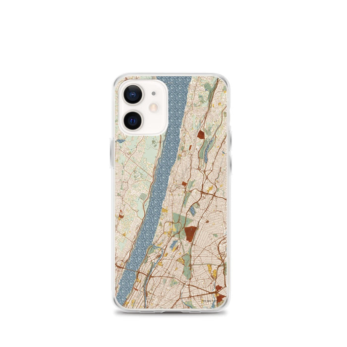 Custom Yonkers New York Map iPhone 12 mini Phone Case in Woodblock