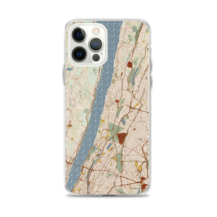 Custom Yonkers New York Map iPhone 12 Pro Max Phone Case in Woodblock