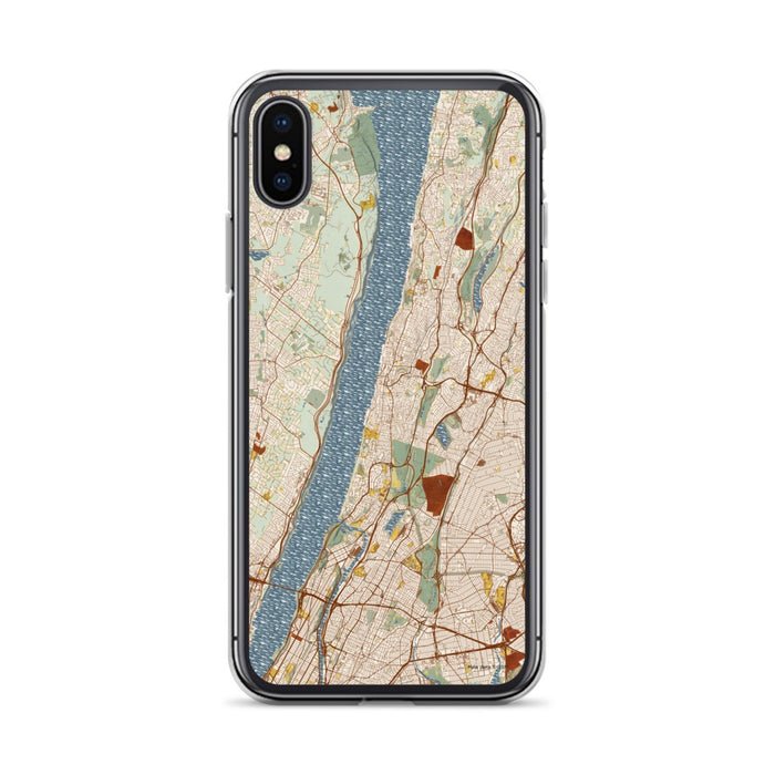 Custom Yonkers New York Map Phone Case in Woodblock