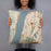 Person holding 18x18 Custom Yonkers New York Map Throw Pillow in Woodblock