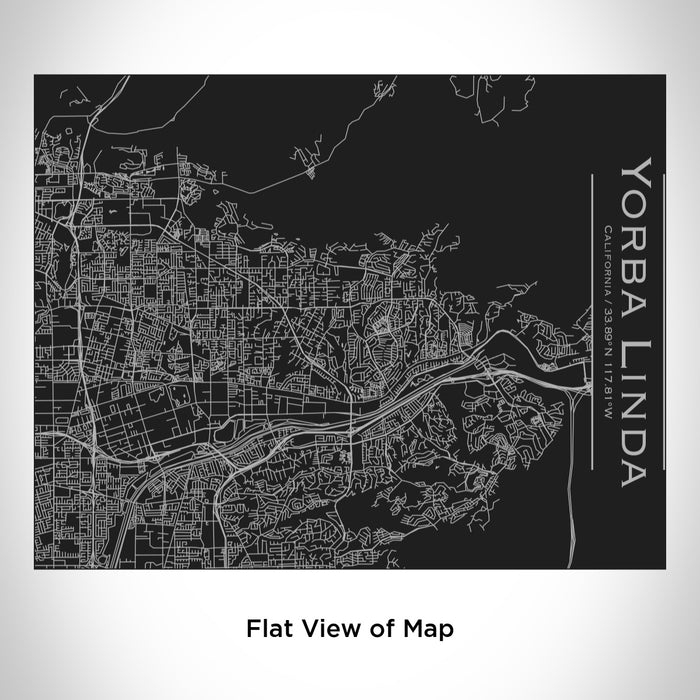 Rendered View of Yorba Linda California Map Engraving on 20oz Stainless Steel Insulated Bottle with Bamboo Top in Black