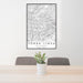 24x36 Yorba Linda California Map Print Portrait Orientation in Classic Style Behind 2 Chairs Table and Potted Plant