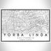 Yorba Linda California Map Print Landscape Orientation in Classic Style With Shaded Background