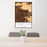 24x36 Yorba Linda California Map Print Portrait Orientation in Ember Style Behind 2 Chairs Table and Potted Plant
