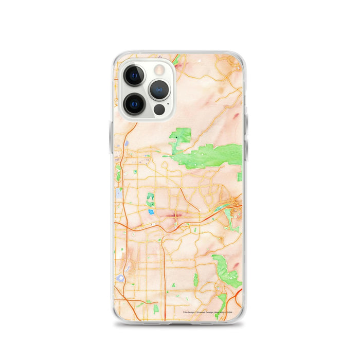 Custom Yorba Linda California Map iPhone 12 Pro Phone Case in Watercolor