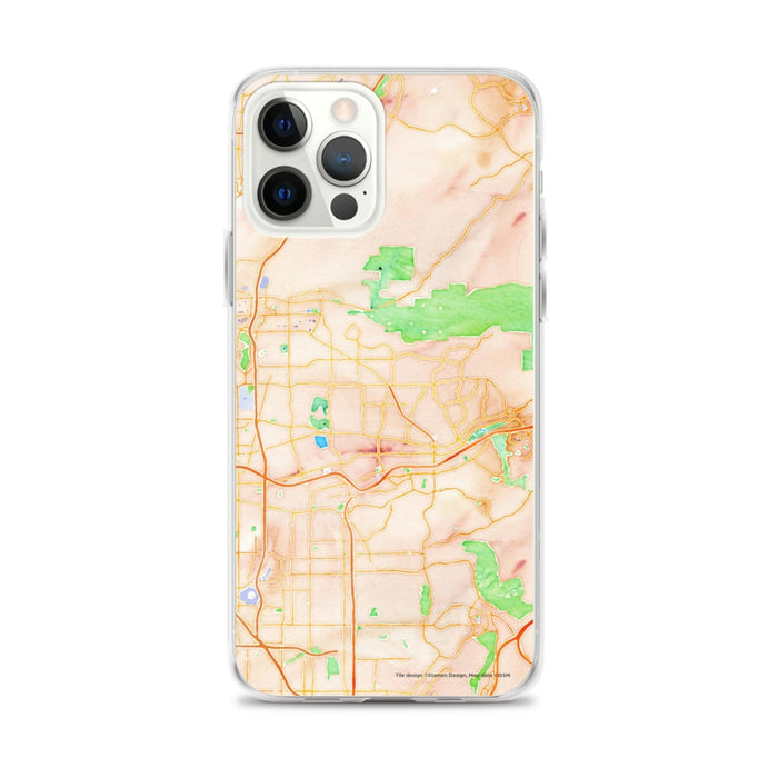 Custom Yorba Linda California Map iPhone 12 Pro Max Phone Case in Watercolor