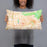 Person holding 20x12 Custom Yorba Linda California Map Throw Pillow in Watercolor