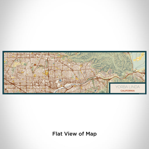 Flat View of Map Custom Yorba Linda California Map Enamel Mug in Woodblock