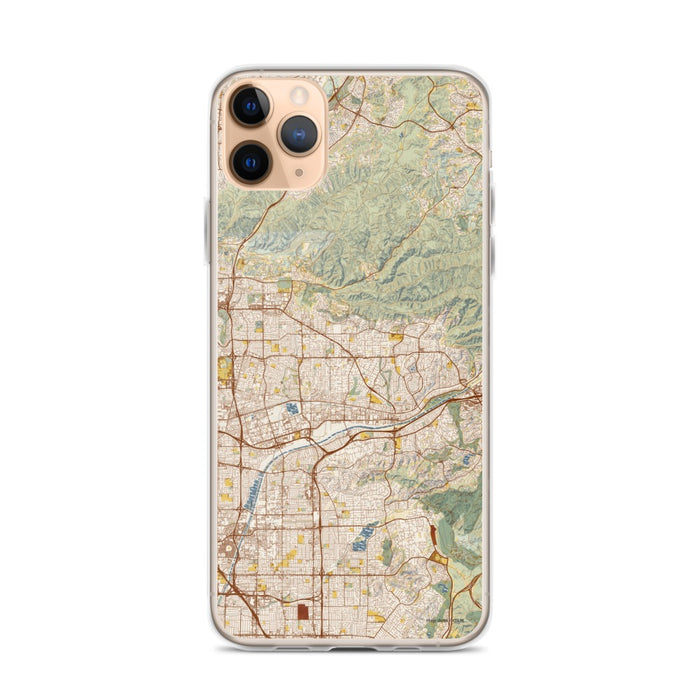Custom Yorba Linda California Map Phone Case in Woodblock