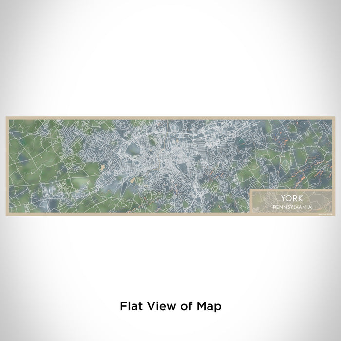 Flat View of Map Custom York Pennsylvania Map Enamel Mug in Afternoon