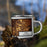 Right View Custom York Pennsylvania Map Enamel Mug in Ember on Grass With Trees in Background