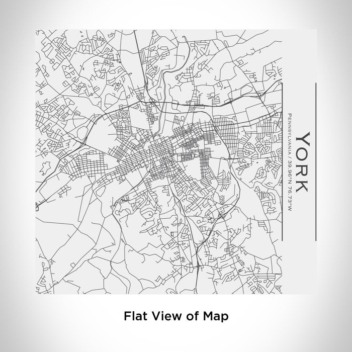 Rendered View of York Pennsylvania Map Engraving on 17oz Stainless Steel Insulated Tumbler in White