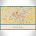 York Pennsylvania Map Print Landscape Orientation in Woodblock Style With Shaded Background