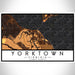 Yorktown Virginia Map Print Landscape Orientation in Ember Style With Shaded Background