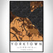Yorktown Virginia Map Print Portrait Orientation in Ember Style With Shaded Background