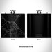 Rendered View of Yorktown Virginia Map Engraving on 6oz Stainless Steel Flask in Black