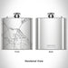 Rendered View of Yorktown Virginia Map Engraving on 6oz Stainless Steel Flask