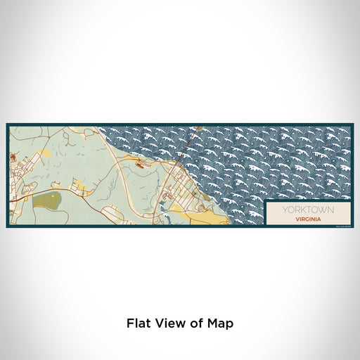 Flat View of Map Custom Yorktown Virginia Map Enamel Mug in Woodblock