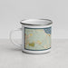 Left View Custom Yorktown Virginia Map Enamel Mug in Woodblock
