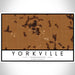 Yorkville Tennessee Map Print Landscape Orientation in Ember Style With Shaded Background