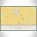 Yorkville Tennessee Map Print Landscape Orientation in Woodblock Style With Shaded Background