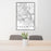 24x36 Yosemite National Park Map Print Portrait Orientation in Classic Style Behind 2 Chairs Table and Potted Plant