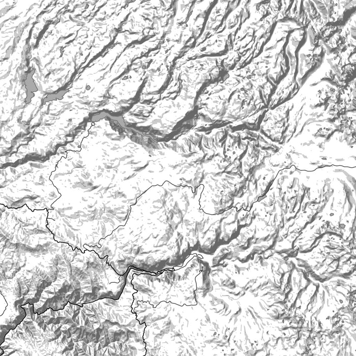 Yosemite National Park Map Print in Classic Style Zoomed In Close Up Showing Details