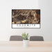 24x36 Yosemite National Park Map Print Landscape Orientation in Ember Style Behind 2 Chairs Table and Potted Plant