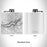 Rendered View of Yosemite National Park Map Engraving on 6oz Stainless Steel Flask in White