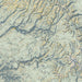 Yosemite National Park Map Print in Woodblock Style Zoomed In Close Up Showing Details