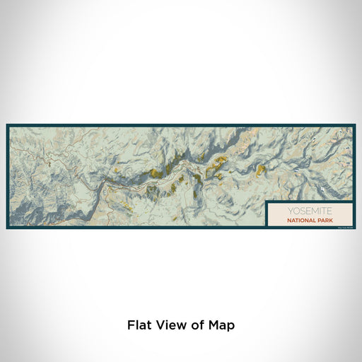 Flat View of Map Custom Yosemite National Park Map Enamel Mug in Woodblock
