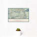 12x18 Yosemite National Park Map Print Landscape Orientation in Woodblock Style With Small Cactus Plant in White Planter