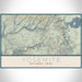 Yosemite National Park Map Print Landscape Orientation in Woodblock Style With Shaded Background