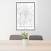 24x36 Youngstown Ohio Map Print Portrait Orientation in Classic Style Behind 2 Chairs Table and Potted Plant