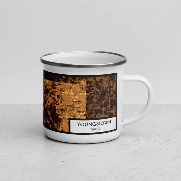 Right View Custom Youngstown Ohio Map Enamel Mug in Ember