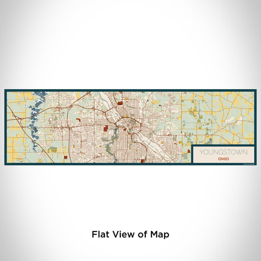 Flat View of Map Custom Youngstown Ohio Map Enamel Mug in Woodblock