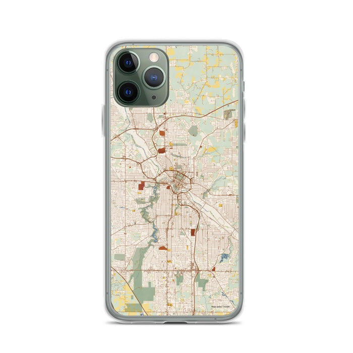 Custom Youngstown Ohio Map Phone Case in Woodblock