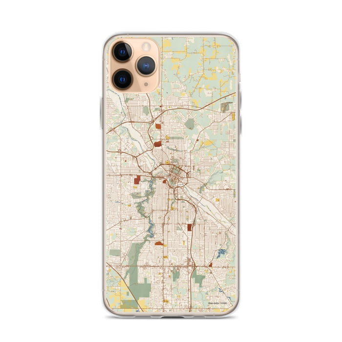 Custom Youngstown Ohio Map Phone Case in Woodblock