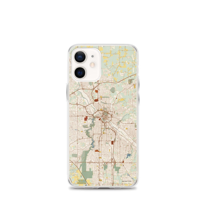Custom Youngstown Ohio Map iPhone 12 mini Phone Case in Woodblock